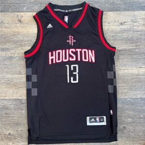 James Harden Houston Rockets Adidas Black and Red NBA Jersey